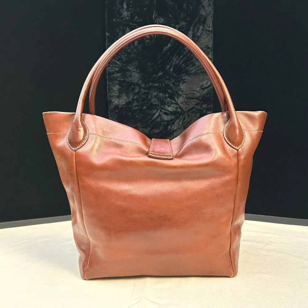 Dooney & Bourke Florentine Natural Smooth Leather Logo Lock Large Shoulder Bag - Picture 2 of 5